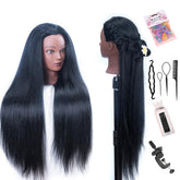 Cabeza-maniquí YANZIJF con cabello de 26 pulgadas para prácticas de peinado