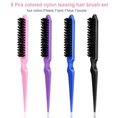 Cepillo Yaomiao realce morado de tres filas para cabello fino con cuerpo.