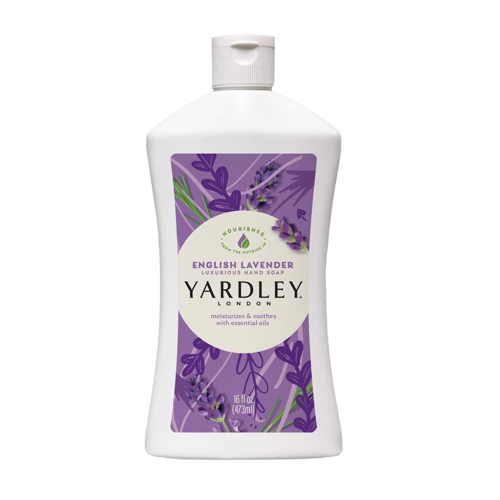 Yardley Lavanda Inglesa: botella de jabón líquido para manos con aroma calmante y limpieza diaria.