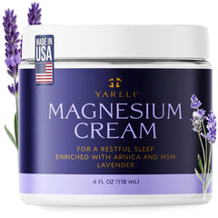 YARELI crema magnesio en bote para dolor muscular, alivio potencial.