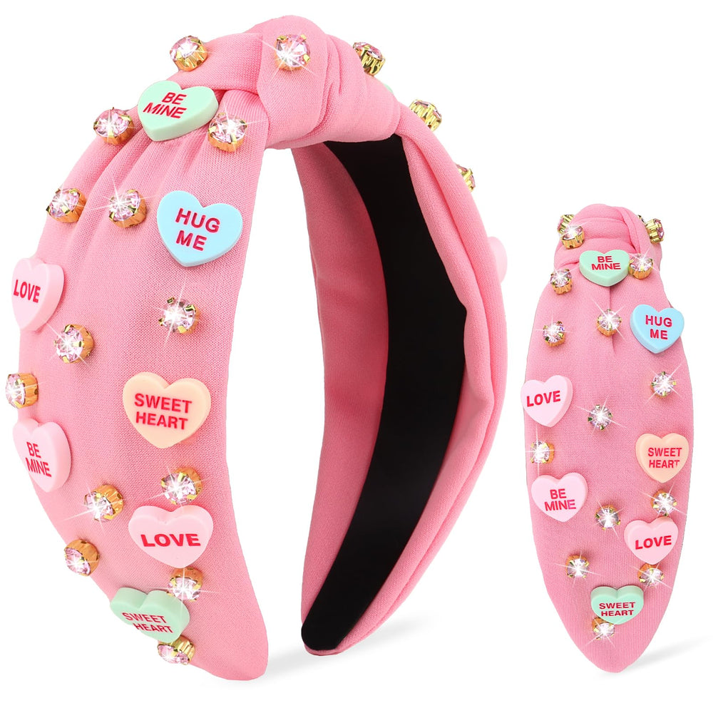 Diadema YARIEW con corazón rosa y strass para ocasiones especiales