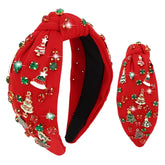 Diadema YARIEW con diseño navideño en árbol y piedras brillantes para fiestas.