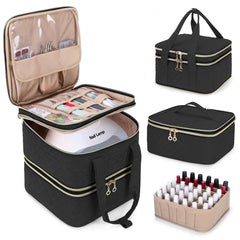 Yarwo estuche esmaltes con capacidad para 72 botellas, ideal para casa o viaje.