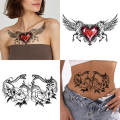 Tatuaje Yazhiji calavera con flor, estilo atrevido para eventos