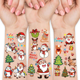Tatuajes Yazhiji Papá Noel, diseño festivo para fiestas infantiles.