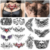 Tatuaje Yazhiji para pecho underboob grande, ideal para fiestas y sesiones de fotos