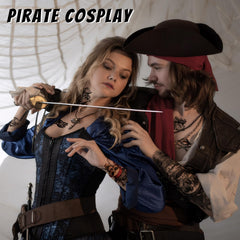 Tatuaje temporal Yazhiji Bandera pirata, perfecto para cosplay y celebraciones temáticas.