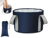 YCConcept balde plegable para pies azul marino con asa, ideal para baño de pies en casa