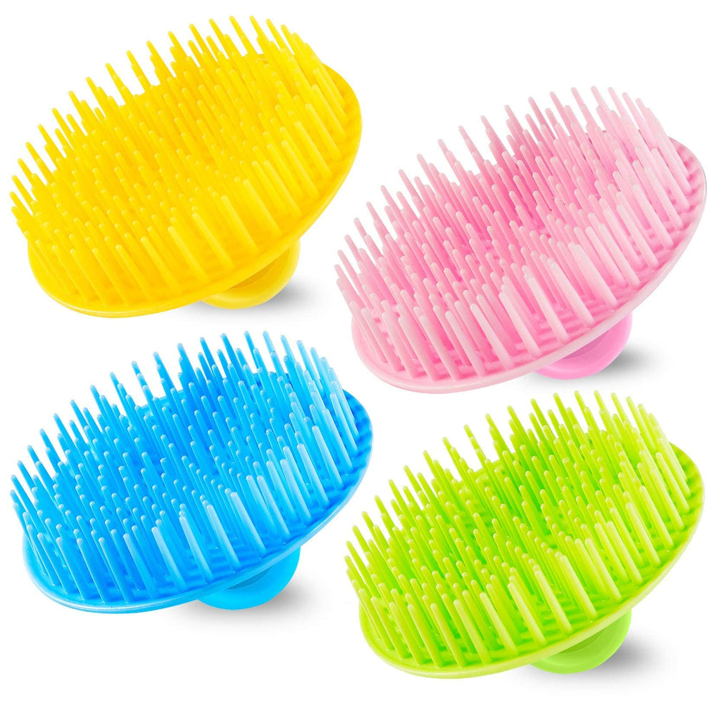 YEALIFE set de 4 cepillos exfoliadores para cuero cabelludo mejora la limpieza diaria.