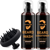 YEALIR Jabón-barba con argán y jojoba para limpieza suave y suavidad diaria