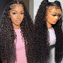 YEAONWHV peluca frontal de encaje con línea de cabello natural para look diario