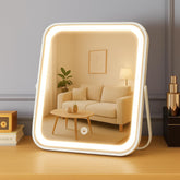 YEKKOPT Espejo recargable con luces para uso diario en baño y tocador.