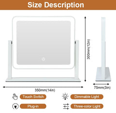 YEKKOPT Miroir bureau maquillage rotation 360° pour angles faciles