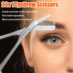 YEPRIME tijeras cejas con mango ergonómico para recorte cómodo