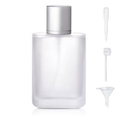 Yerpkefey frasco perfume de vidrio escarchado 100 ml para recargas y viajes.