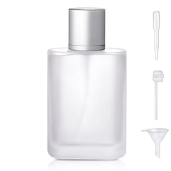 Yerpkefey frasco perfume de vidrio escarchado 100 ml para recargas y viajes.