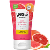 Yes To Toronja frasco exfoliante, limpieza suave y renovación de la piel.