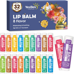 YesBes bálsamo labial 8 sabores para hidratación diaria.