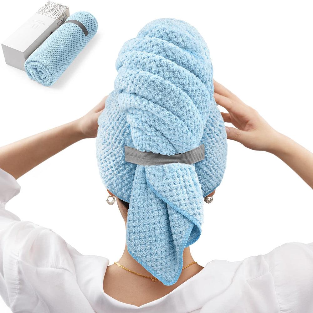 Toalla grande YFONG de microfibra para secado rápido del cabello.
