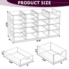 YFXCVSL conjunto de 4 cajones transparentes para tocador, ideal para visibilidad.