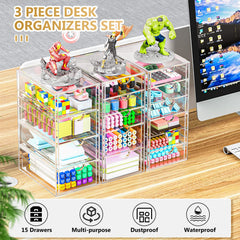 YFXCVSL organizador uñas acrílico con cajones, guarda esmaltes y herramientas de manicura.