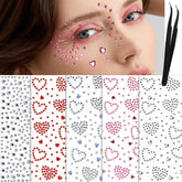 YGDZ joyas faciales corazones rosados, ideal para maquillaje y peinados con brillo.