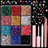 Kit YGDZ de piedras faciales: 12 colores para diseños brillantes y duraderos.