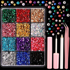 Kit YGDZ de piedras faciales: 12 colores para diseños brillantes y duraderos.