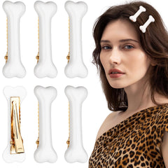 Pinzas de pelo con forma de hueso de YGDZ, ideales para looks góticos y Halloween.