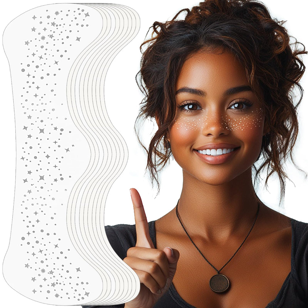 YGQQOY pecas brillantes para la cara, paquete de 10, listas para usar