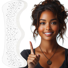 Parche de pecas de YGQQOY con purpurina plateada para un estilo radiante.