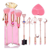 Yi-gog conjunto de brochas Sailor Moon con mango dorado para aplicación suave y uniforme