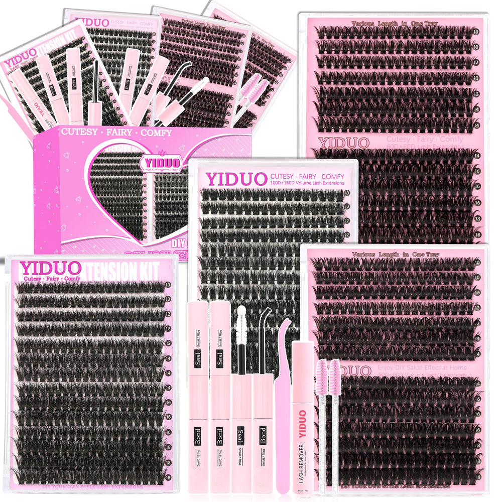 YIDUO kit de clústeres para pestañas 60D-150D, look diario