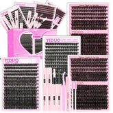 YIDUO kit de clústeres para pestañas 60D-150D, look diario