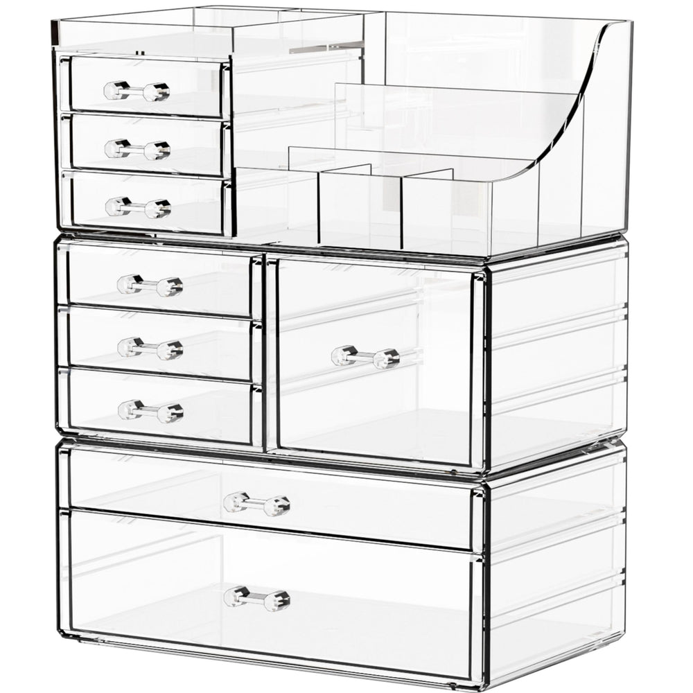 Organizador Yieach transparente de 3 niveles, para acceso rápido a cosméticos