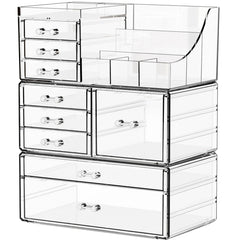 Organizador Yieach transparente de 3 niveles, para acceso rápido a cosméticos