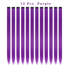Extensiones sintéticas moradas YISIKUNNUO de 22 pulgadas para uso diario.