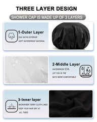 Gorro de ducha YIZIJIZI con estampas coloridas y originales para baño