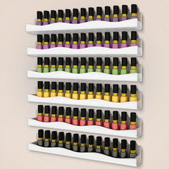 YMVV estante para esmaltes en pared con diseño ondulado mejora la visibilidad.