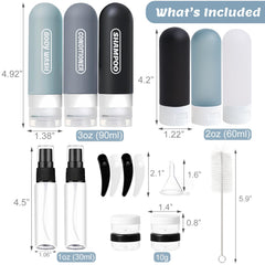 YNSHOUNA: tubos plásticos de 60 ml, etiquetados para organizar champú y acondicionador