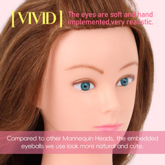 YODIDI Cabeza de maniquí con textura realista para practicar cortes y estilos.