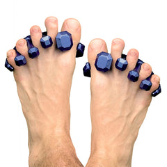 Yoga Toes Gems para hombre con espaciadores de dedos azul metalico, mejora la alineación del pie