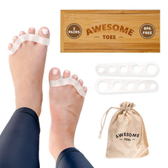 Yoga Trapeze espaciadores de dedos en estuche de madera para uso diario.