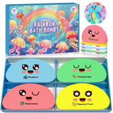 YOJFOJV conjunto de bolas de baño arcoiris en caja regalo, ideal para regalo.