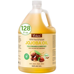 Yoken Aceite de Jojoba en galón: hidratación profunda para piel y cabello.