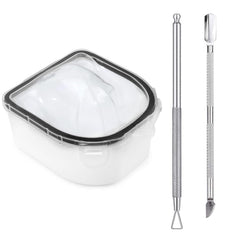 Recipiente Yokilly para remojo de uñas con doble capa, ideal para remojos uniformes.