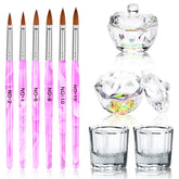 Set Yokilly dappen dish y pinceles para arte de uñas acrílicas.