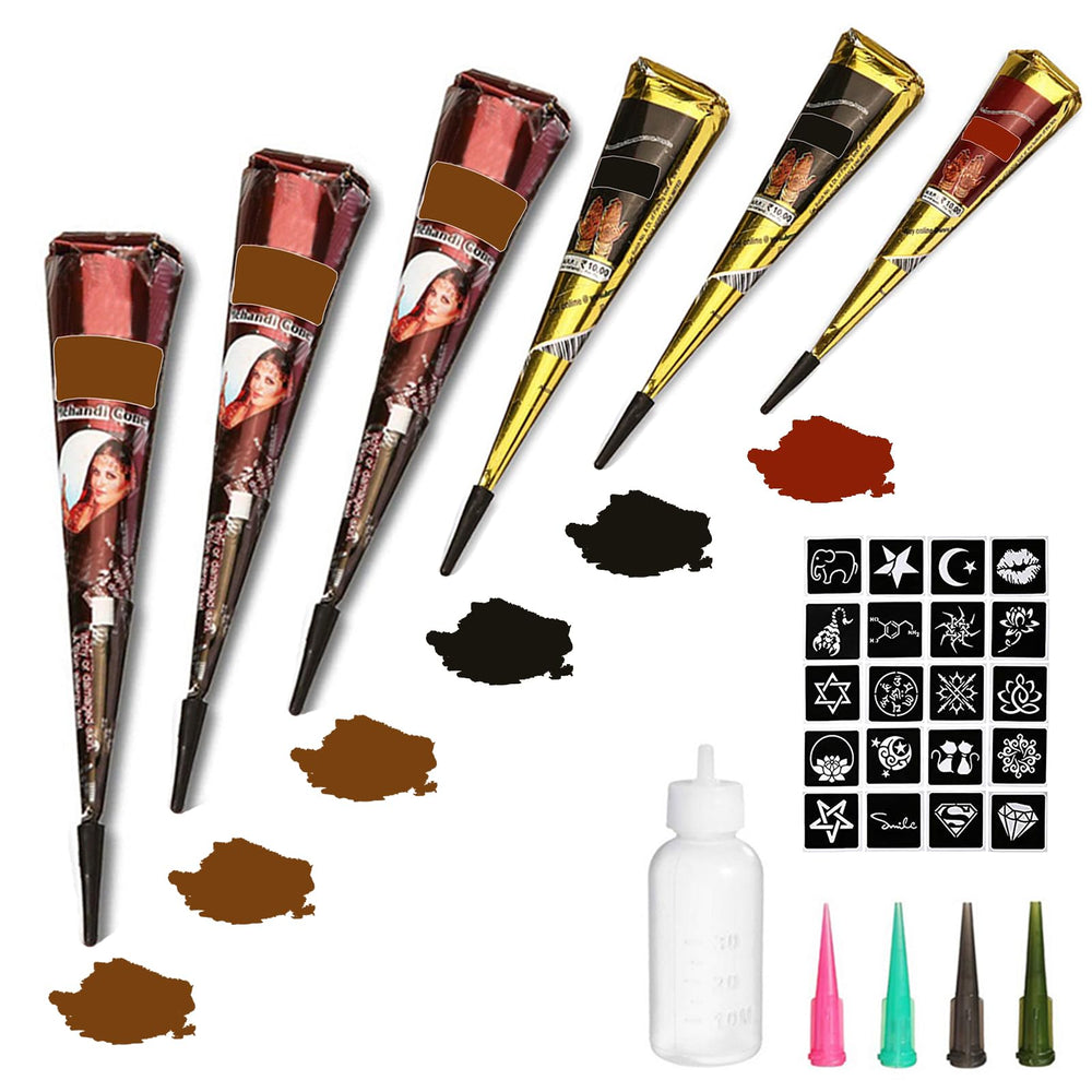 Conos de tinta de Yomagine para tatuajes temporales con ideas de diseño fáciles