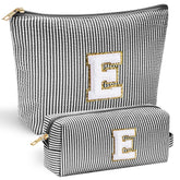YOOLIFE bolso cosmetico inicial chenille rosa, organizado para el maquillaje diario