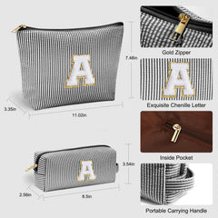 YOOLIFE bolso cosmetico inicial chenille verde, ayuda a ordenar productos
